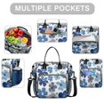 thumbnail image 2 of OBREWU Blue Pioneer Flower Women's Insulated Leakproof Large Lunch Bag, Oxford Cloth, 2 of 7