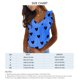 thumbnail image 5 of Blusa sin mangas con estampado de patrón en forma de corazón y cuello en V para mujer, blusa informal de moda sin mangas con volantes, 5 of 6