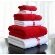 George & Jimmy 100% Cotton Luxury Towel Combo Set 6 Pieces Premium Towel Set 2 Bath Towels, 2 Hand Towels, 2 Wash Cloth Red Color
