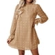 thumbnail image 1 of Vestido de manga larga para mujer elegante dulce punto una línea verano otoño Casual moda suelta fiesta tela caqui L, 1 of 6