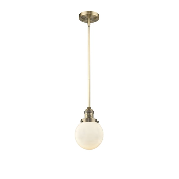 Innovations 1-LT Vintage LED Beacon 6" Mini Pendant - Brushed Brass - 201S-BB-G201-6-LED