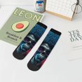 thumbnail image 7 of Pofeuu Punk Style Blue Haired Skull Print 30cm Socks, Adult Running Hiking Socks for Youth and Adult, 7 of 7