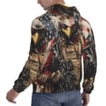 thumbnail image 3 of KLL Bald Eagle Soldier Print Mens Hoodie Long Sleeve Casual Pullover Hooded Sweatshirt Fashion Drawstring Hoodies with Pocket-3X-Large, 3 of 6