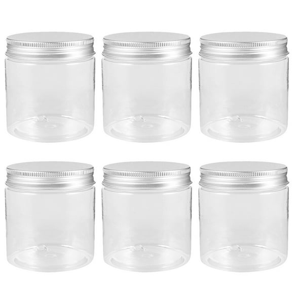 MasteelfCA 6pcs 250ml Mini Plastic Jars Household Plastic Jars Portable Plastic Jars Plastic Jar With Lids