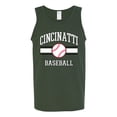 thumbnail image 2 of Wild Bobby City of Cincinnati Baseball Fantasy Fan Sports Men's Tank Top, Forest Green, 3X-Large, 2 of 6