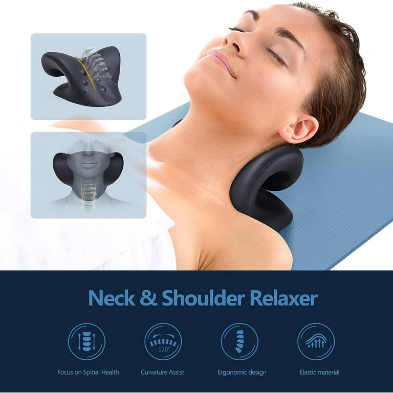 HKML Neck and Shoulder Relaxer for TMJ Pain Relief and Cervical Traction Device for Spine Alignment, Neck Stretcher Chiropractic Pillow for Neck
