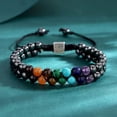 thumbnail image 4 of PinesC bracelet en Obsidienne Colorée Naturelle 8mm, bracelet chakra Extensible Unisexe pour Protection Multi-Cicatrisation, 4 of 5
