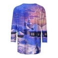 thumbnail image 5 of Uootdi Christmas Gifts Christmas Shirts for Women 3/4 Sleeve Round Neck Tunic Tops Glitter Xmas Tree Print Tshirt Gift Pullover Blouses, 5 of 5