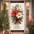 thumbnail image 5 of Festive Floral Happy Christmas Decorative Banner Holiday Bouquet for Festive Decoration Christmas Events Party, 5 of 9
