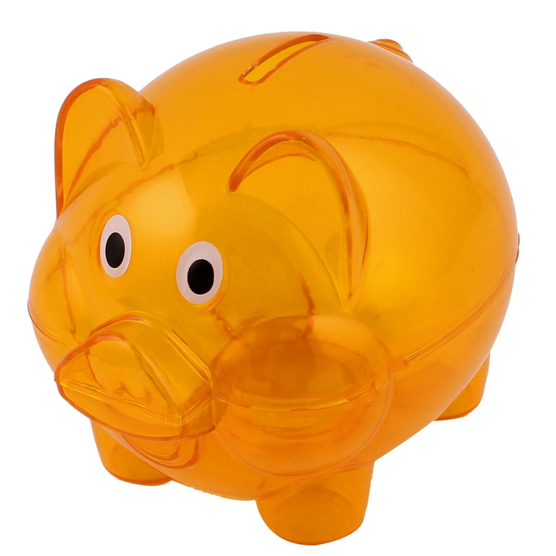 Plastic Piggy Bank Coin Money Cash Saver Savings Safe Box Clear Orange T1 