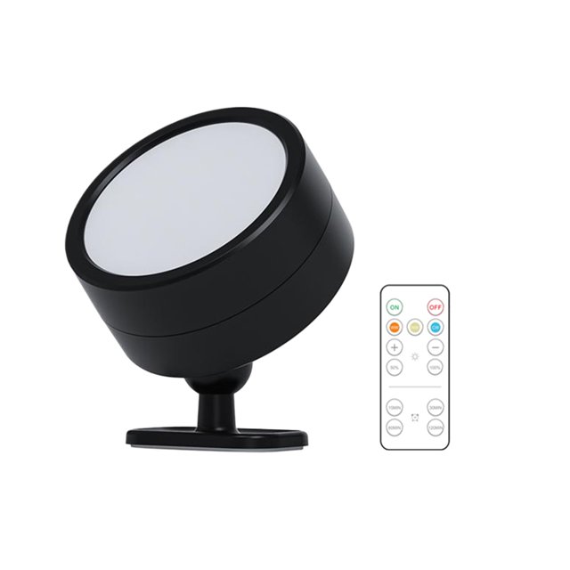 Inteprter Aplique de pared recargable del ABS con aplique de pared con pilas del ajuste de temperatura de 3 colores Iluminación y accesorios negro 1 lámpara