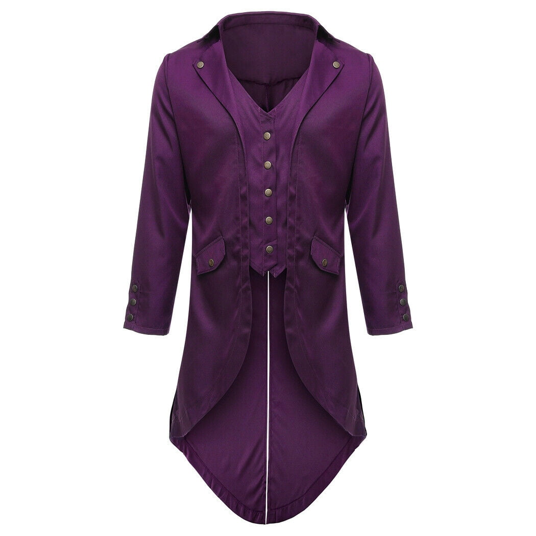 Men Swallow-tailed Coat Tuxedo Banquet Stage Tailcoat Party Overcoat Jacket Suit
