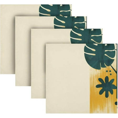 

BESTKITTY Minimalist Plants Leaves Cloth Napkins 20x20 Inch Washable Dinner Napkins Soft Comfortable Reusable Cloth Napkins for Dinning Wedding Festivals Party (Set of 4)