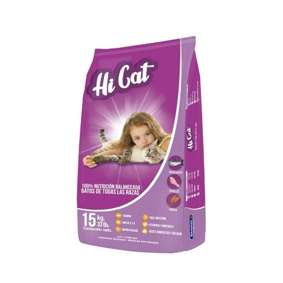 Alimento para Gato 15 kgs Hi Cat Original Adulto Sabor Carne