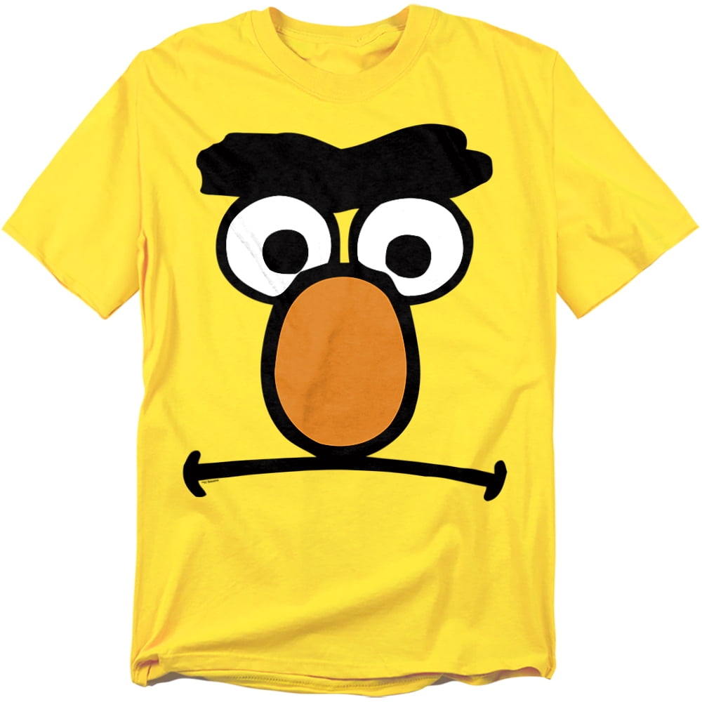Sesame Street Bert Face Adult T-Shirt, Character Clothes, 100