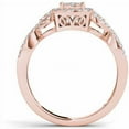thumbnail image 3 of 1/2 Carat T.W. Diamond Criss-Cross Shank Halo Cluster 10kt Rose Gold Engagement Ring, 3 of 5