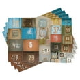 thumbnail image 1 of Ambesonne Vintage Place Mats Set of 4, Nostalgic Door Numbers, Standard Size, Multicolor, 1 of 6