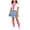 Hot Pink, variant on Back to School Outfits for Girls 4pc T-Shirts Sailor Scarf Shawl Denim Ruffle Skirt Matching Socks(13-14 Years,Hot Pink)