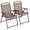 Brown, variant on Arlopu 2pcs Patio Folding Chairs, Portable Dining Chairs, Outdoor Lawn Chairs w/ Breathable Textilene & E-Coating, Armrests & High Back, All Weather for Deck, Garden, Poolside, Yard & Camping