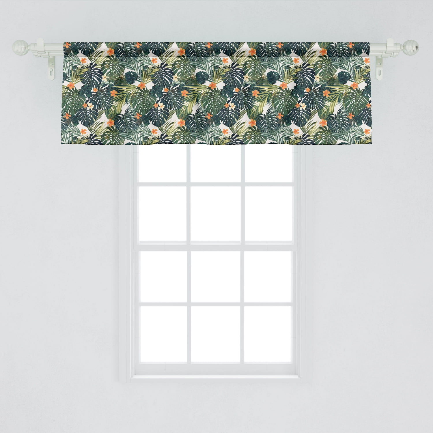 NEW CONTEMPORARY Florals Flower Palm Tree Tropical Valance Curtain 52”W x 13"L 