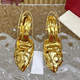 thumbnail image 4 of 2025 New Baotou Rose High Heels with One Button High Quality Sandals Elegant Banquet Gold Summer Party Shoes, 4 of 5