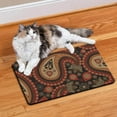 thumbnail image 2 of Elegant Paisley Dog Food Mat - Absorbent Non-Slip Pet Bowl Mat - Boho Floral Design - Large Size for Messy Eaters - 12x19 Inches, 2 of 5
