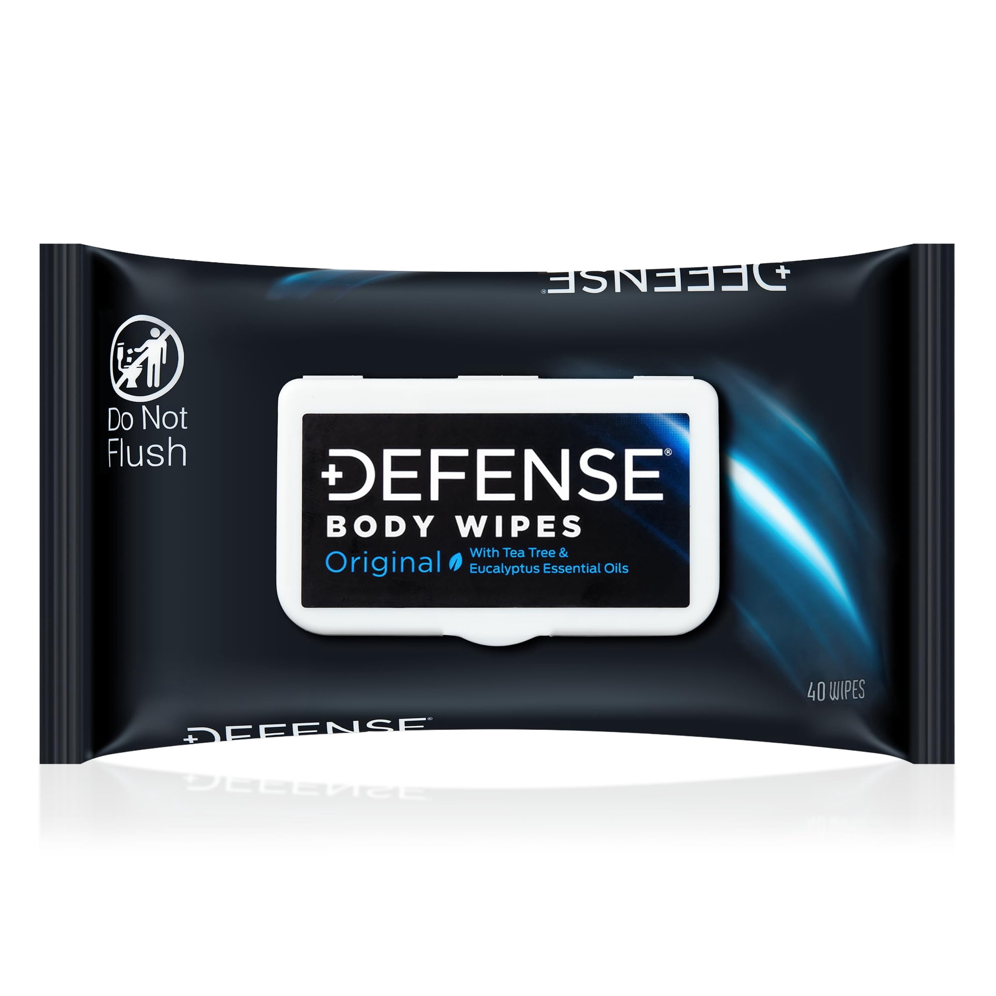 Defense Soap All Natural Body Wipes with Tea Tree Oil | Wrestling, Combat, Camping, Gym, Post Workout Shower Wipes for Men and Women. 40 Count