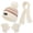 Beige, variant on Boys Girls Winter Warm Hat Scarf and Gloves Set Striped Knit Beanie for Cold Weather Outdoor Snow Activities Kids Toddler Mittens