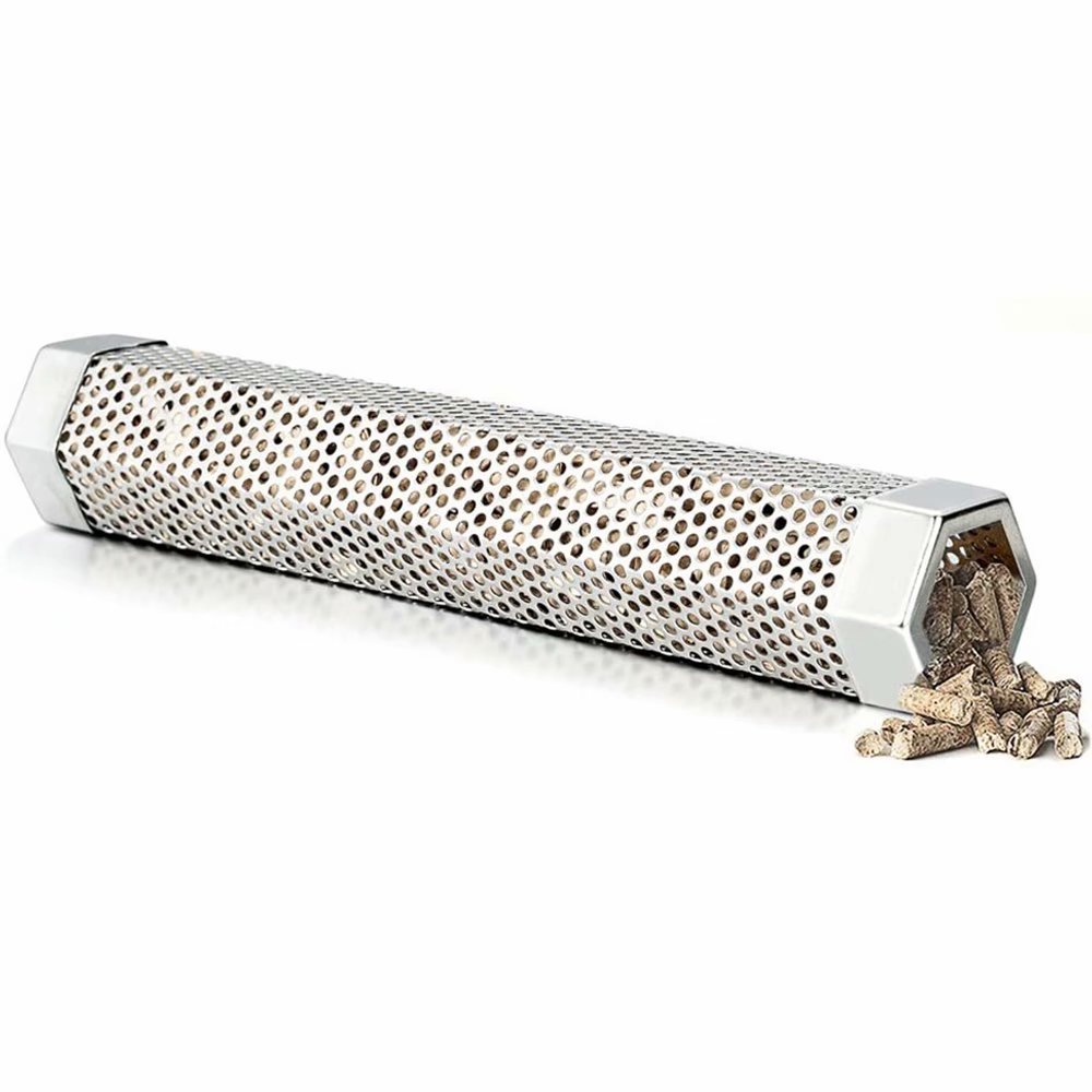 Pellet Smoker Tube, G.a HOMEFAVOR 12'' Stainless Steel BBQ Wood Pellet Tube Smoker for Cold/Hot Smoking, Portable Barbecue Smoke Generator Works with Electric Gas Charcoal Grill or Smokers, Hexagon - image 1 of 12