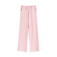 thumbnail image 5 of Lenpel Women's Cotton Sweatpants Elastic High Waisted Wide Leg Yoga Lounge Pants Casual Loose Joggers with Pockets, 5 of 5