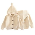 thumbnail image 6 of Esaierr 1-5 Years Boys Girls Hooded Sweaters for Baby Kids,Solid Color Knit Sweater Hooded Cardigan Sweaters Tops,Spring Fall Long Sleeve Loose Knitted Sweaters, 6 of 9