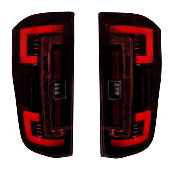 Recon Accessories Tail Light Assembly 264399LEDRD Red Lens; Chrome Housing; OLED; Red Bulbs; Set Of 2