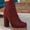Red, variant on Simple high-heeled ankle boots, women's elastic ankle boots