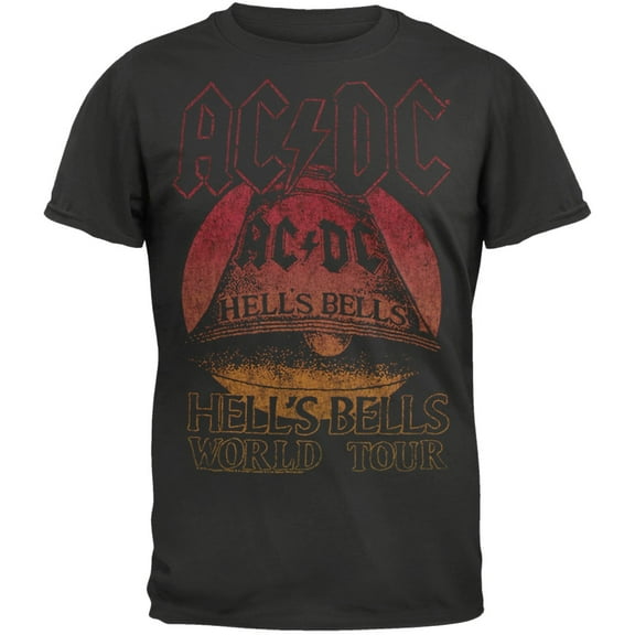 AC/DC Men's Hells Bells World Tour Soft Short Sleeve T Shirt