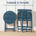 thumbnail image 3 of Best Choice Products 3-Piece Acacia Wood Bistro Set, Folding Patio Furniture w/ 2 Chairs, Table - Slate Blue, 3 of 8