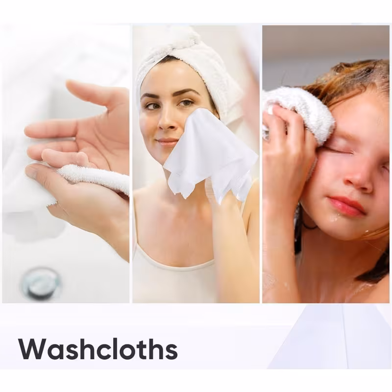 Americlassic Cotton Washcloths 60 Pack, 12 x 12 Inch Soft & Absorbent Fingertip Towels, Fast Drying Face Wash Cloths for Bathroom, Spa, Hotel & Gym (White)