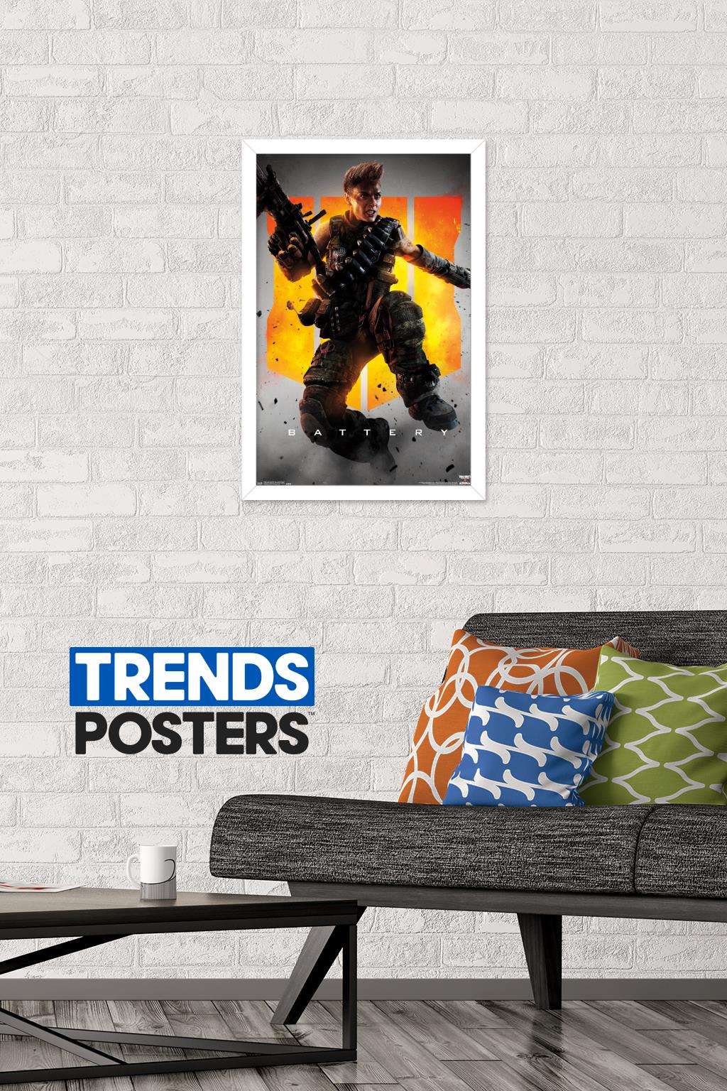 Call of Duty: Black Ops 4 - Battery Key Art Wall Poster, 14.725" x 22.375", Framed