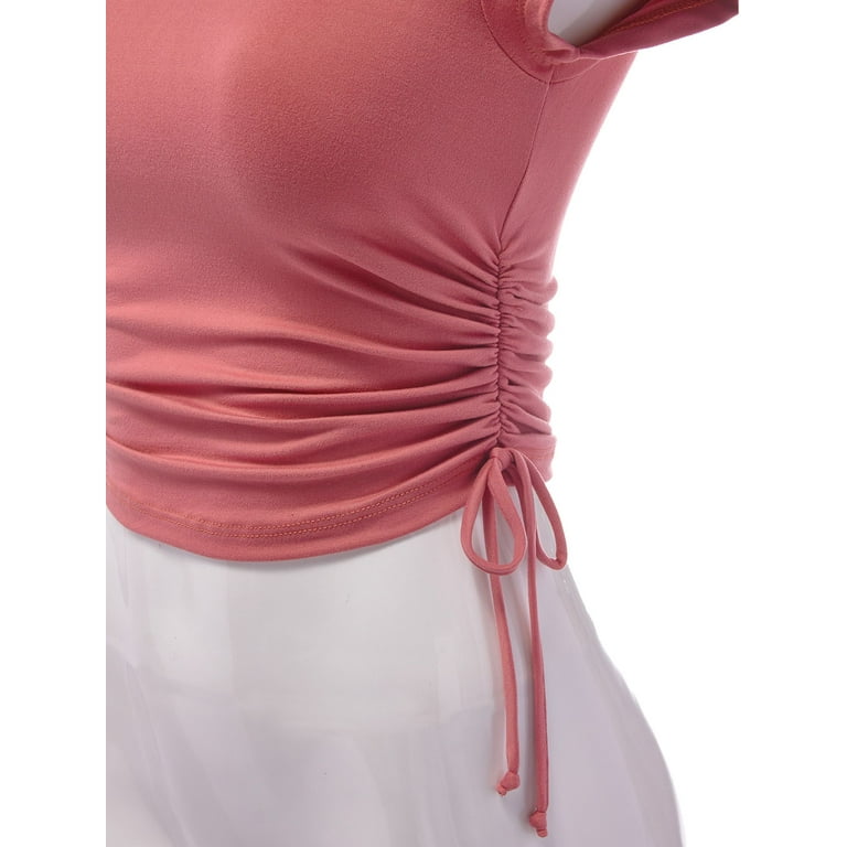 FashionMille Women's Clothing Style Ruched Side String Trim FashionMille Women's Clothing Style Ruched Side String Trim