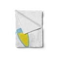 thumbnail image 2 of Champagne Soft Flannel Fleece Throw Blanket, Toasting Cheers Glasses Having Fun Special Occasion Night Concept, Cozy Plush for Indoor and Outdoor Use, 50" x 60", Pale Blue Yellow, by Ambesonne, 2 of 6