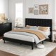 thumbnail image 5 of Yeshouse Marco de cama con cabecera de altura ajustable, plataforma tapizada con diseño capitoné con canales verticales, listones de madera resistentes para un soporte silencioso, no necesita somier, 5 of 13