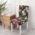 thumbnail image 4 of Modern Floral Peony Autumn Leaves Dining Chair Covers Set of 4 Washable Polyester Stretch Slipcovers Removable Protector for Farmhouse Home, 4 of 7