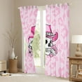 thumbnail image 3 of jejeloiu Gothic Skeleton Curtains Pack of 2 (42x84 Each),Pink Leopard Print Curtains Blackout For Girls, 3 of 6