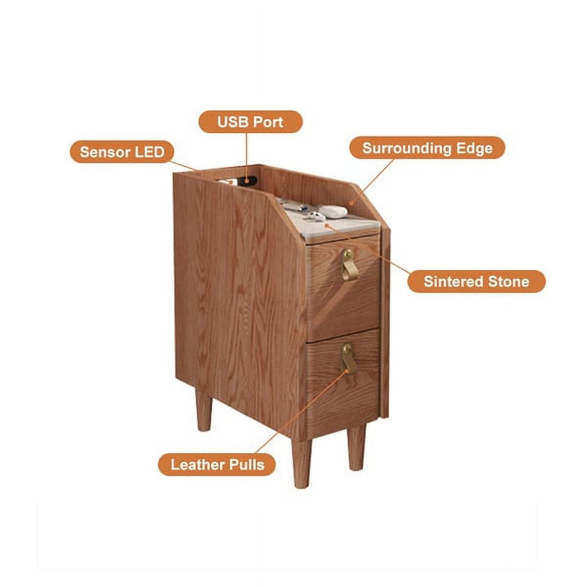 homary Modern Smart Nightstand Cherry Bedside Table Sofa homary Modern Smart Nightstand Cherry Bedside Table Sofa