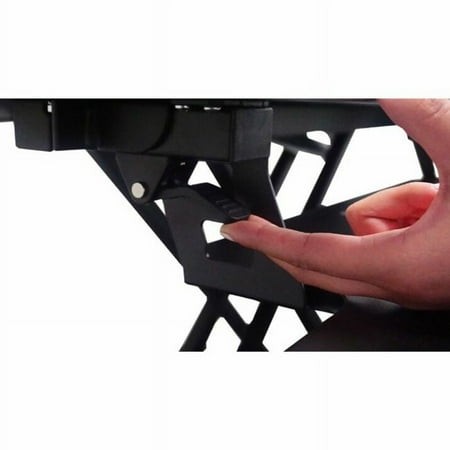 Victor - High Rise Height Adjustable Corner Standing Desk with Removable Keyboard Tray - Black