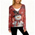 thumbnail image 6 of Women's Fashion Long Sleeve Christmas Snowman Snowflake Print Jacket Cardigan for Holiday Party and Casual Daily Wear,Red,S, 6 of 6