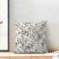 thumbnail image 2 of Vintage Black Pillow Covers 18x18 Set of 2 Chinoiserie Floral Throw Pillows Black Flower Pillowcase Linen Outdoor Decorative Cushion Covers for Bed Sofa Couch, 2 of 6