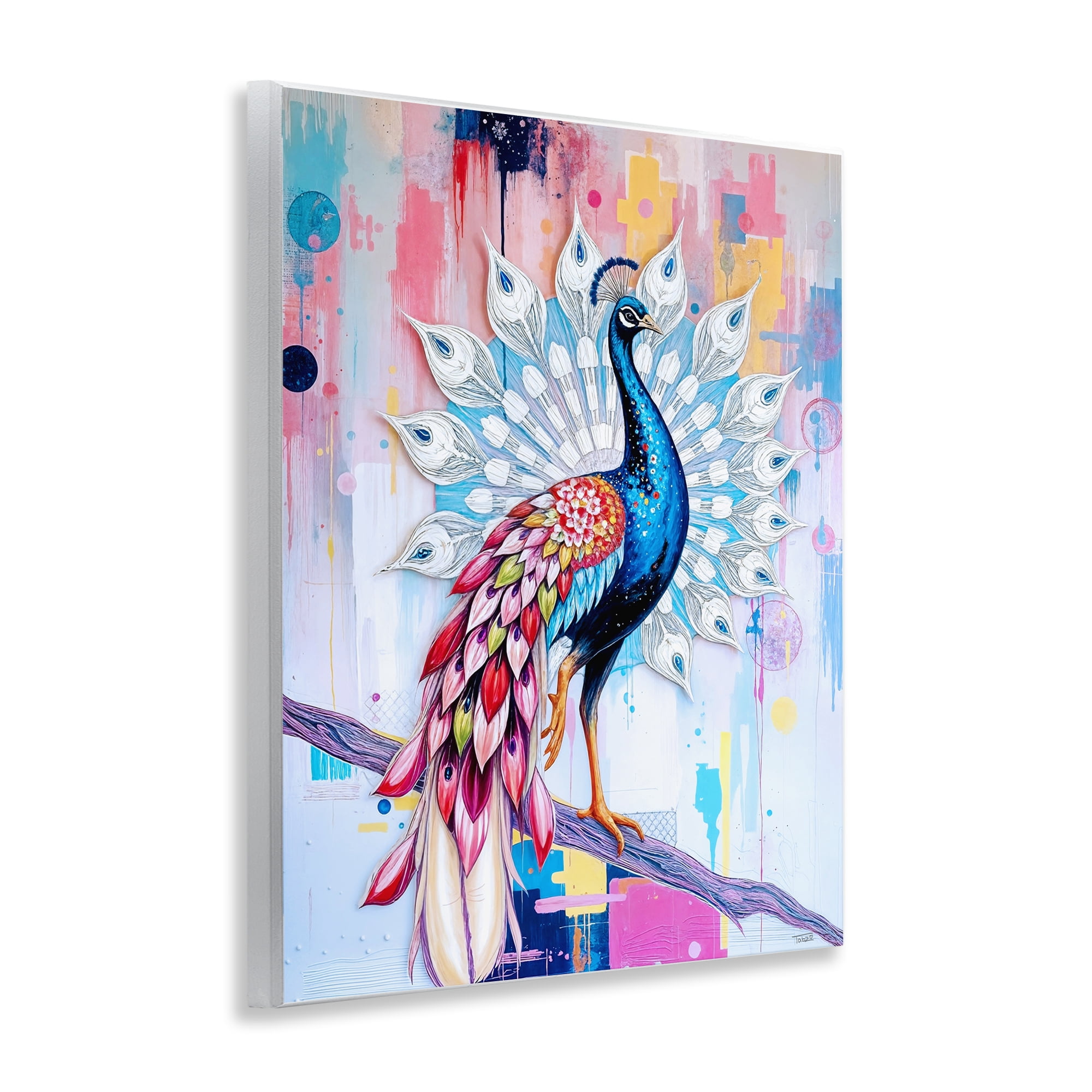 Stupell Industries Radiant Peacock on Branch Wall Plaque Art, design by Tabz Jones