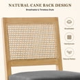 thumbnail image 3 of Dining Chairs Set of 2, Farmhouse Rattan Kitchen Chairs with Cane Back, LEGAHOME Upholstered Gray Dining Room Chairs, Wood Side Chair for Kitchen Dining Room, 3 of 10