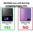 thumbnail image 3 of BELTRON Case with Clip for Galaxy Z Flip 3 5G, Thin Fit Tough Protective Cover with Rotating Belt Hip Holster Combo and Built in Kickstand Designed for Samsung Galaxy Z Flip3 5G SM-F711 2021 - Black, 3 of 9