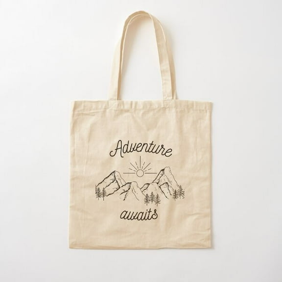 Adventure Awaits Cotton Tote Bag Canvas Tote Bag, Family Gift For Mother, Her